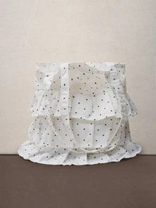 Hatastic Túi đeo vai vải bố xếp ly phong cách Mori mới mùa hè 2024, phiên bản Hàn Quốc dành cho sinh viên văn học & nghệ thuật, túi vải bố dành cho cô gái dịu dàng, túi màu kem chủ đề lễ hội âm nhạc. - trắng - Xem 4