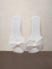 Hatastic Women's Fashion Flat Square Toe Slip-On Sandals, Versatile Ladies Summer Beach Slides Non-Slip Music Fest - White - View 2