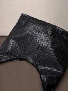 Hatastic 1 件装女士时尚新月形编织单肩包，带内置零钱包，适合音乐节 - 黑色 - 查看 3