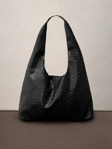 Hatastic Women's Solid Color PU Leather Fashion Large Capacity Shoulder Bag For Daily Commute, New Fashionable Big Bags For Women , Office Music Fest - Black - View 1
