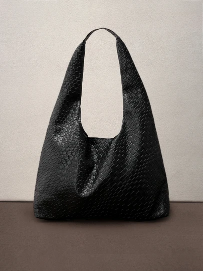 Hatastic Bolso de hombro de mujer de unicolor de piel de PU de gran capacidad para el uso diario, nuevos bolsos grandes de moda para mujeres, oficina, festivales de música