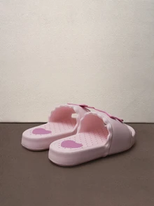 Hatastic 2025春夏新款女士粉色蝴蝶结塑料凉鞋，平底拖鞋，夏季家居鞋，音乐节必备 - 粉色 - 查看 4