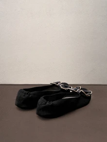 Hatastic Women's Lightweight, Barefoot-Feel Casual Soft & Versatile Classic Ballet Flats, Foldable Slip-On Ballerina Shoes, Women's Indoor Slippers Music Fest - Black - View 5