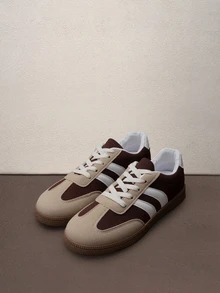 Hatastic 女士休闲运动鞋，复古德式春季休闲运动鞋，白色平底鞋，女士运动鞋，春季鞋履，休闲鞋，返校季，女士运动鞋音乐节 - 摩卡棕 - 查看 1