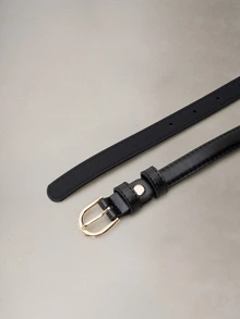 Hatastic 1条女士黑色时尚纯色细腰带，适合日常夏季、学校秋季、万圣节音乐节等场合。 - 黑色 - 查看 5