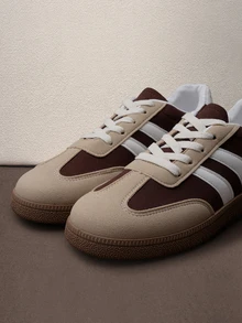 Hatastic 女士休闲运动鞋，复古德式春季休闲运动鞋，白色平底鞋，女士运动鞋，春季鞋履，休闲鞋，返校季，女士运动鞋音乐节 - 摩卡棕 - 查看 4