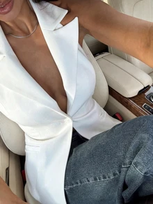 女士优雅夏季白色露背吊带背心，适合办公室、休闲和户外穿着 - 白色 - 查看 6