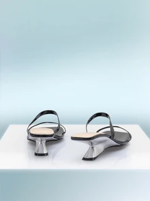 Rollcall Women's Square Toe Slip-On High Heel Sandals, Casual Backless Mules - Black - View 5