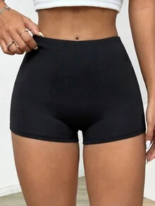 Women's Sexy Casual Elegant Daily Vacation High Elasticity Sports Super Short Shorts, Comfortable Short Sports Shorts, Women's Shorts, Women's Bottoms Black Summer - Black - View 2