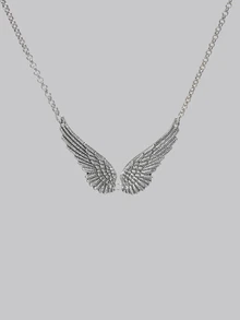 DareSee Vintage Angel Wings Feather Pendant Necklace, Large Charm, Elegant Chain, Personalized Necklace, , Wedding Gift Halloween - 7 - View 5
