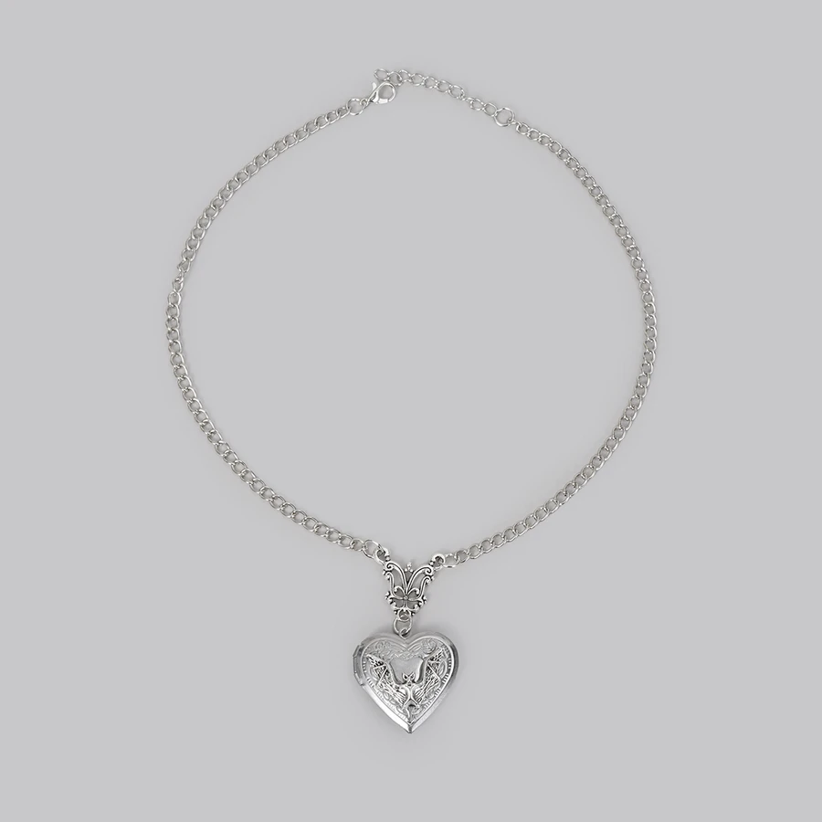 1pc Gothic Bat Necklace, Niche Dark Design Necklace Suitable For Women's Daily Wear, Chain Length: 40cm - Silver - View 1