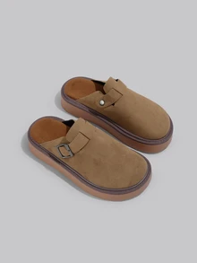 DareSee 女士春季新款圆头厚底舒适套脚休闲时尚穆勒鞋 - 棕色 - 查看 1