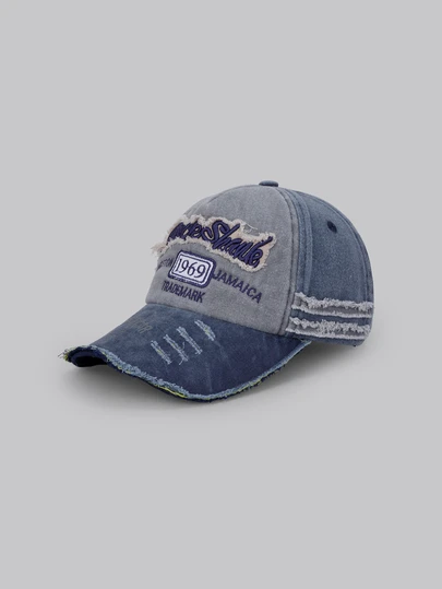 DareSee 1pc Unisex Retro Distressed Vintage Washed Ripped Casual Baseball Cap, Suitable For Everyday Wear