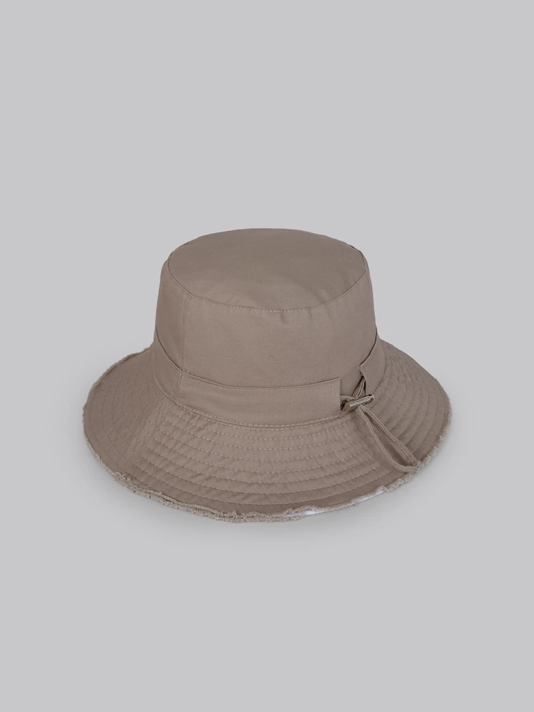 DareSee Street Metallic Letter Embellished Flap Edge Bucket Hat