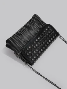 DareSee Citrus Fringe Design Fashion Shoulder Crossbody Bag - Black - View 5