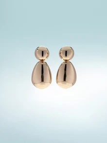 Rollcall 1 Pair Women's Fashion Earrings, Boho Style Exaggerated Geometric Smooth Metal Stud Earrings, Suitable For Daily Wear And Vacation - Stud - View 1