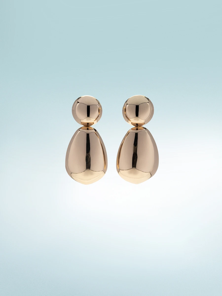 Rollcall 1 Pair Women's Fashion Earrings, Boho Style Exaggerated Geometric Smooth Metal Stud Earrings, Suitable For Daily Wear And Vacation - Stud - View 1
