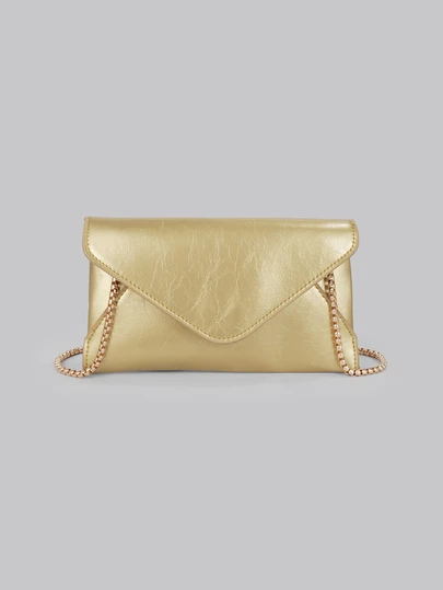 DareSee Women's Fashion Minimalist Full Leather Shoulder Bag, Phone Pouch, Precious Metal Chain Handbag, Suitable For Dates, Dinners, Young Girls, Couples, Business Galas And Other Occasions