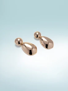 Rollcall 1 Pair Women's Fashion Earrings, Boho Style Exaggerated Geometric Smooth Metal Stud Earrings, Suitable For Daily Wear And Vacation - Stud - View 4
