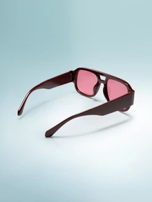Rollcall 1pc Plastic Geometric Personalized Hot Girl Style Elegant Living Women Fashion Glasses For Summer Street-Photography Tropical Beach Vacay Outdoor Casual Activities Accessories - Multicolor - View 3