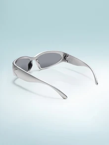 Rollcall Kính thời trang cá nhân hóa Cyber Y2K Silver Millennium, Unisex - Xám - Xem 4