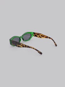 DareSee 1副/2副装塑料几何猫眼框波西米亚风夏季海滩度假旅行防紫外线太阳镜（女士款） - 灰色 - 查看 5