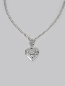 1pc Gothic Bat Necklace, Niche Dark Design Necklace Suitable For Women's Daily Wear, Chain Length: 40cm - Silver - View 5
