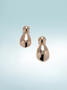 Rollcall 1 Pair Women's Fashion Earrings, Boho Style Exaggerated Geometric Smooth Metal Stud Earrings, Suitable For Daily Wear And Vacation - Stud - View 5