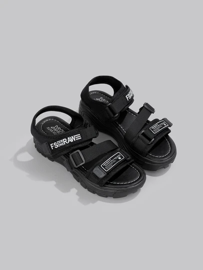 DareSee Women Casual Simple Chic Hook And Loop Strap Sandals Ladies Thick Bottom Hook Buckle Sandals, Fashion White, Black With Athletic Strap School Shoes, Beach Sandals,Spring Summer Outfits