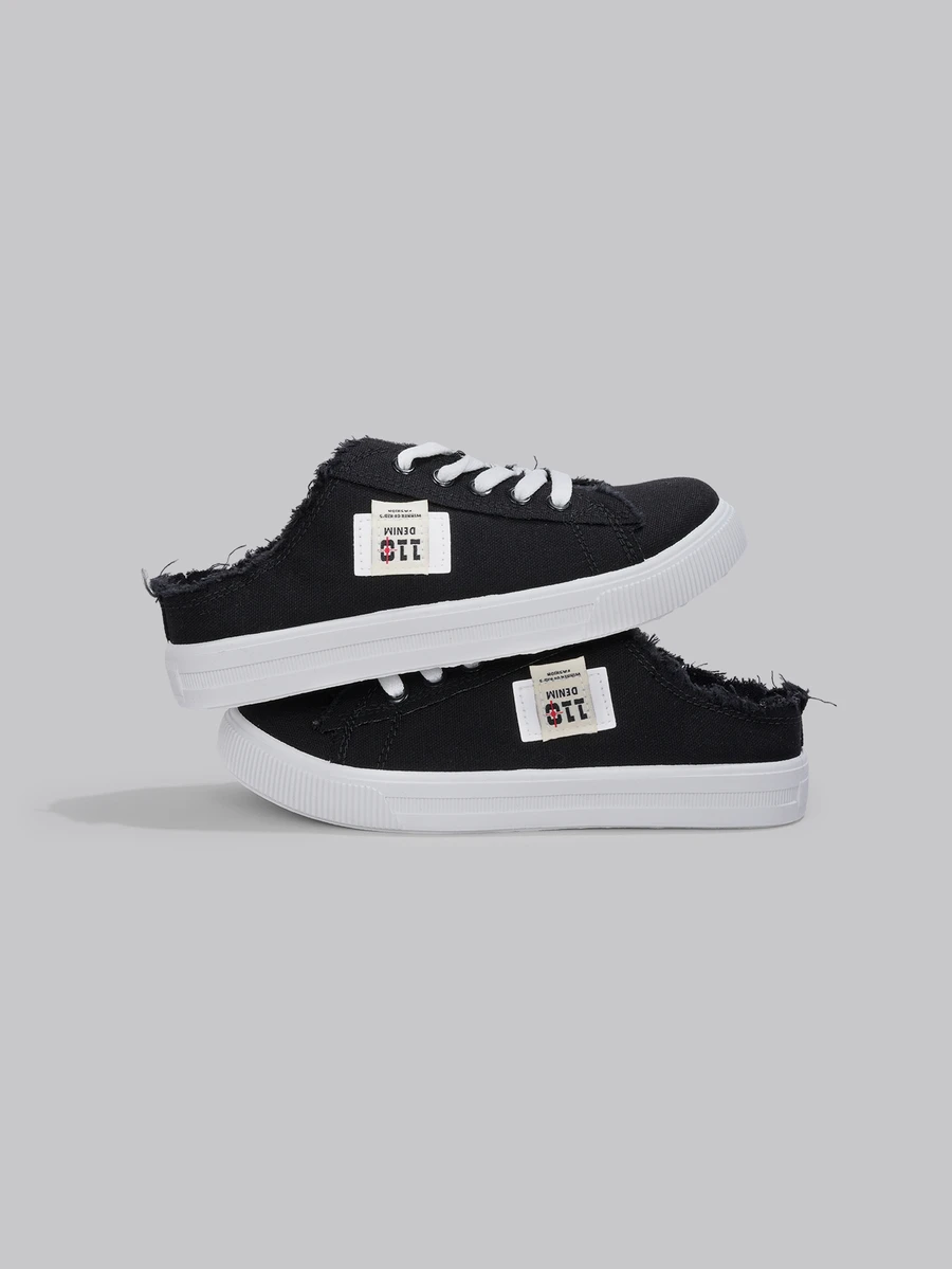 DareSee Mocasines planos de plataforma casual para mujer, zapatillas versátiles tipo slip-on para damas, regreso a la escuela - Negro - Ver 1