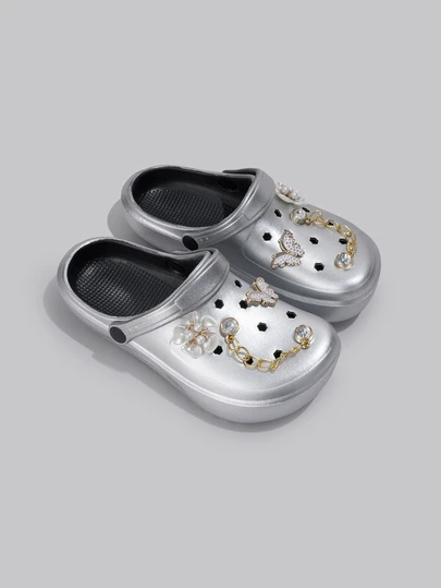 DareSee Pantuflas de mujer a la moda personalizadas, cómodas, antideslizantes, ligeras y transpirables con decoración brillante, adecuadas para diversos festivales y fiestas