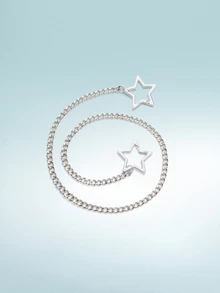Rollcall 1 pieza Collar con colgante de estrella ajustable de joyería Y2K rock para mujer, moda coreana, accesorio de collar punk, estético gótico - collar - Ver 1