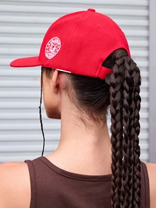 DareSee 1pc Embroidered LA Baseball Cap, Adjustable Outdoor Sun Protection Casual Hat Suitable For Spring/Autumn Travel, Beach, Vacation, Men Y2K Style Back To School - Red - View 3