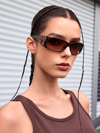 DareSee 1Pair Women Rhinestone Decor Ombre Lens Fashion Glasses For Travel Accessories Sunglasses Beach Sun Glasses Beach Accessories For Women Sun Glasses Sunglasses Shades Basics And Suit For Sweater Jeans Sweatpants Hoodie Jackets Dress And Long Sleeve Shirt Valentine's Day Valentines Fashionable Shade Elegant Outfit Family Outings Travel Vacation Holiday For Summer Beach Vacation,Outdoor,Travel