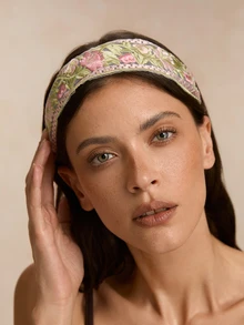 Tropiscape 3pcs Flower Print Boho Polyester Braided Embroidery Hair Hoop, Headbands ,Hairband For Women Hair Accessories Head Accessories Cottagecore,SummerOutfit - Multicolor - View 3