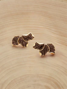 Hoa tai thiết kế hoa thanh lịch thích hợp để đeo hàng ngày - màu nâu - Xem 4