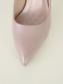 Clariva Talons hauts à bout pointu kaki avec talon épais, mode et minimaliste, élégants et confortables pour le travail, les fêtes, les occasions formelles du printemps/été - Kaki - Voir 4