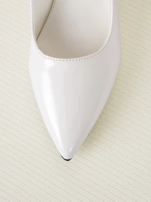 Clariva Elegant Pointed Toe Stiletto High Heel Sandals, Sexy Party Dress Shoes For Women, Suitable For Commuting, Nightclub, Wedding, Outdoor, Leather Buckle Strap, Kitten Heels, White High Heels To Match Dresses, All Season - White - View 4