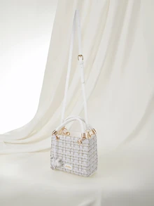 Clariva White Luxury Women's Handbag, Bags Ladies Elegant, Cream Bag - White - View 3