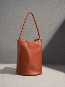 NobleVue 2026 Spring New Large Capacity Litchi Grain Bucket Bag, Comes With Various Accessories, Can Be Used As Shoulder Bag, Underarm Bag, Handbag, Business Lady Casual Fashion Daily Commute Bag, Suitable For Work, Shopping, Dating, Travel, College Students And Other Occasions, Women Handbag, Daily Use. - Brown - View 4