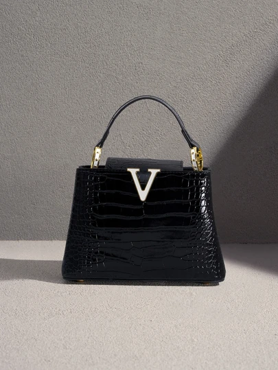 NobleVue Túi xách nữ cao cấp, Túi tote chất lượng cao dập vân cá sấu, Túi đeo vai đa năng thời trang mới 2026, Túi xách dung tích lớn, Túi tote phong cách retro đường phố, Túi đeo chéo cao cấp bóng bẩy, Túi xách nữ cá tính dập vân cá sấu dung tích lớn mới 2025, Túi hình gối màu đen đỏ tía