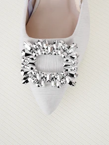 Clariva Women's High Heel Shoes, Rhinestone Embellished, Pointed Toe, Sexy, Versatile, Suitable For Commute, Beach, Party, Student - White - View 4