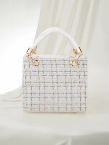 Clariva White Luxury Women's Handbag, Bags Ladies Elegant, Cream Bag - White - View 2