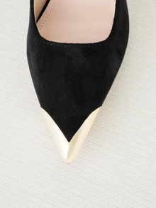 Clariva New Stylish Women Mid Heel Pointed Toe High Heels, Fashion Versatile Pumps - Black - View 3