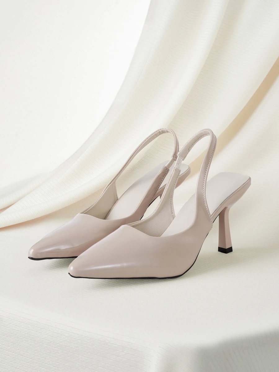 Clariva 女士尖头小猫跟一脚蹬凉鞋 - 藕粉色 - 查看 1