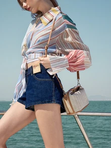 Glizzene 2024 New Arrival Casual Fashion Woven Shoulder Bag, Crossbody Bag, Tote Bag, Woven Handbag, Eye-Catching Beach Bag Summer, Summer Straw Beach Bag For Women, Hottest Beach Bags For Women, Fashion Summer Vacation Bag, Beach Essentials Women Bags For Vacation & Holiday, Newest Holiday Bag, Woven Bag Wedding - Apricot - View 2
