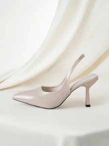 Clariva 女士尖头小猫跟一脚蹬凉鞋 - 藕粉色 - 查看 2