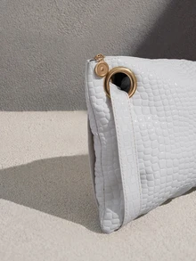 NobleVue Borsa quadrata con stampa coccodrillo - Bianco - Visualizzare 5