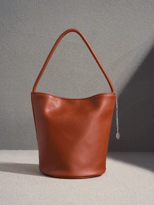 NobleVue 2026 Spring New Large Capacity Litchi Grain Bucket Bag, Comes With Various Accessories, Can Be Used As Shoulder Bag, Underarm Bag, Handbag, Business Lady Casual Fashion Daily Commute Bag, Suitable For Work, Shopping, Dating, Travel, College Students And Other Occasions, Women Handbag, Daily Use. - Brown - View 1