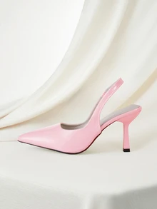 Clariva 女士尖头小猫跟一脚蹬凉鞋 - 粉色 - 查看 2